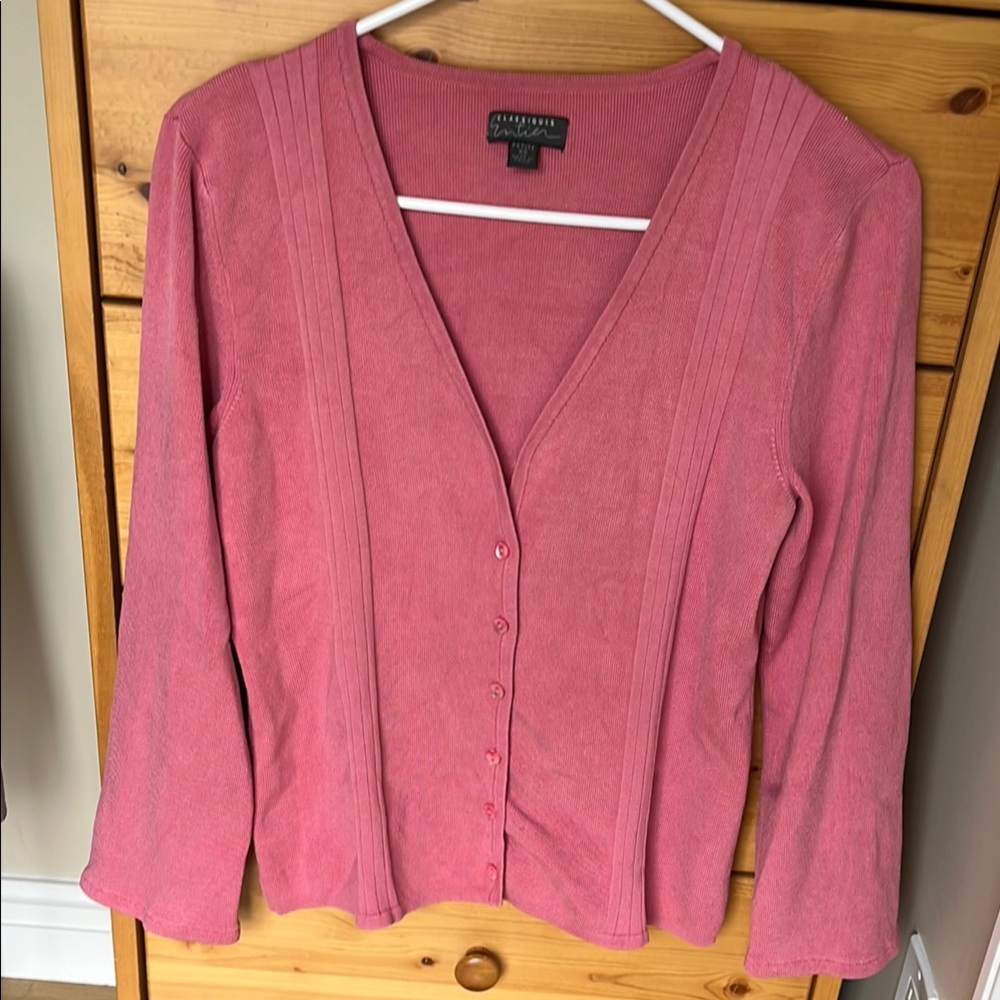 Classiques Entier Silk Pink  Knit Top Petite XS